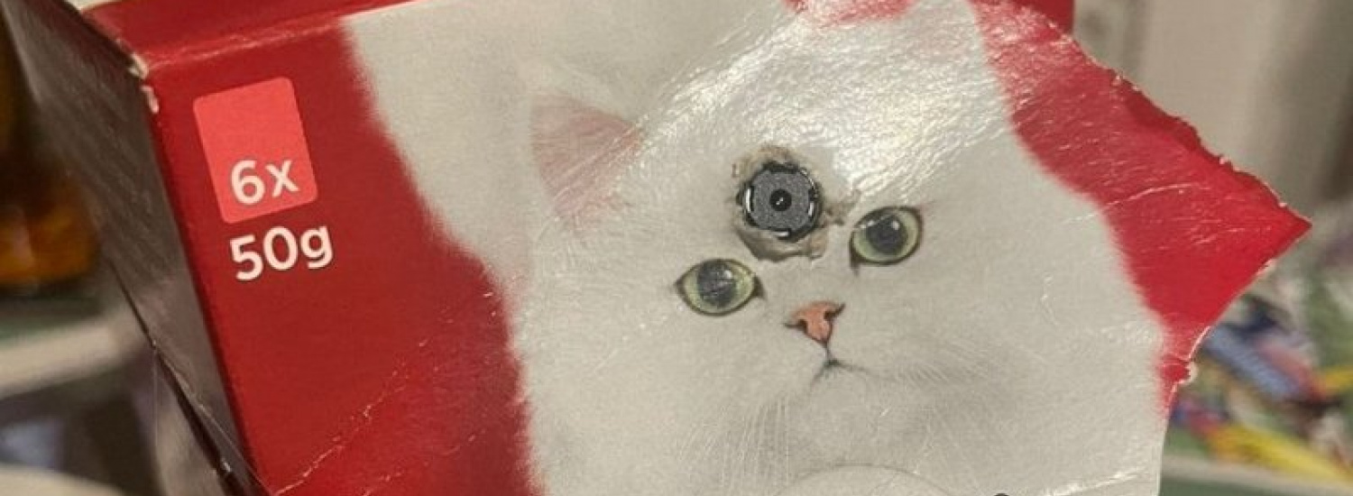 У Великій Британії чоловік купив котячий корм, в якому було заховано приховану «шпигунську камеру»: фото