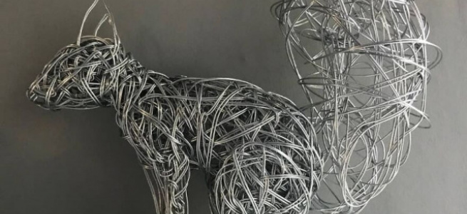 ﻿Скульптури тварин з оцинкованого сталевого дроту (ФОТО)