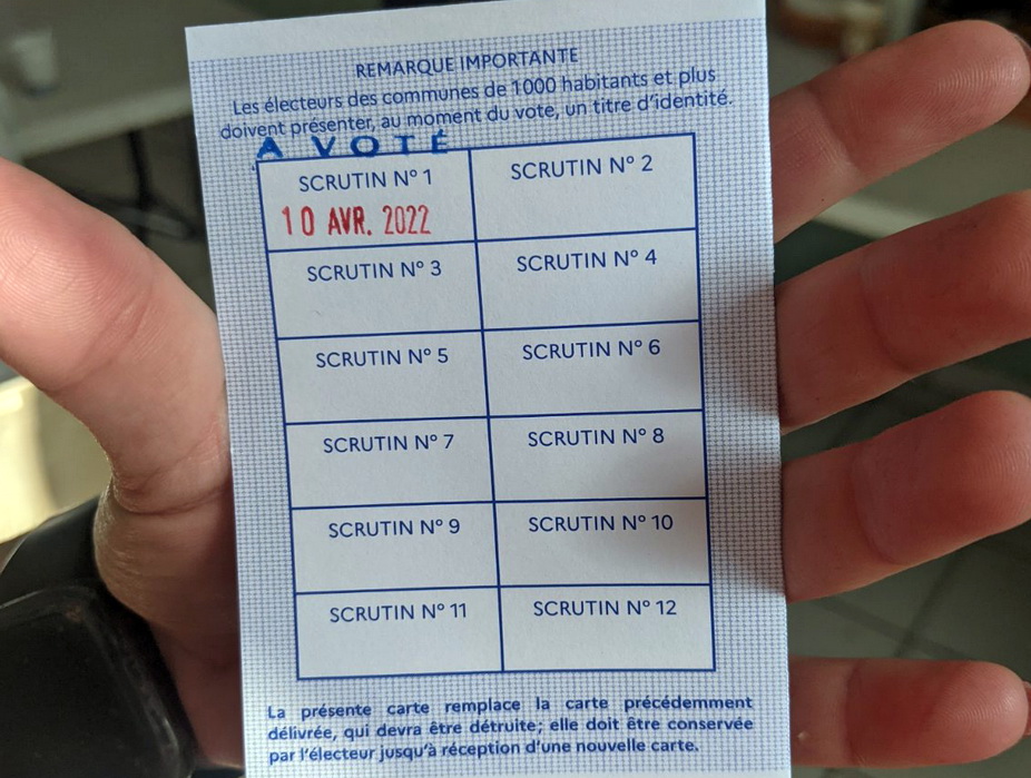 картка виборця Франції