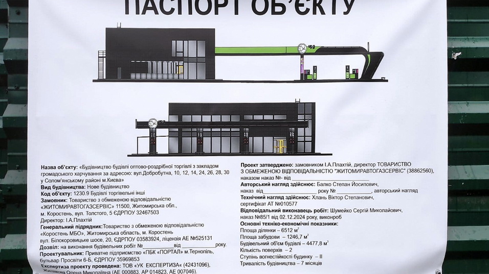 паспорт будівництва АЗС